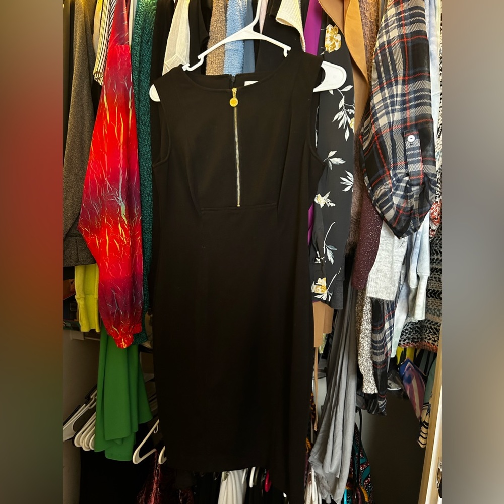 Calvin Klein gold zipper dress